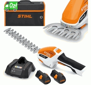 HSA 26, Lekkie nożyce akumulatorowe do żywopłotu, zestaw z dwoma akumulatorami AS 2 i ładowarką AL 1