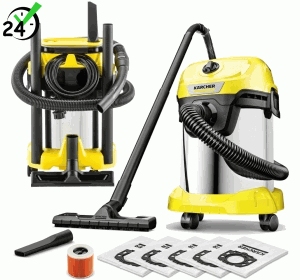 Odkurzacz domowo-warsztatowy Karcher WD 3 S V-17/6/20 + 4 FB (1000 W / 17 l / DN 35) + Worki w komplecie