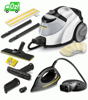 Parownica Karcher SC 5 EasyFix IRON (2250 W / 150 m² / 4,2 bar) Najsilniejsza parownica domowa + żelazko