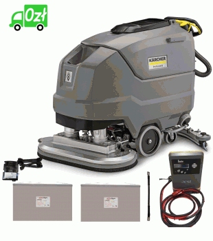 Karcher BD 80/100 W Bp Classic (4000 m²/h / 5 h / 100 l) Szorowarka kompaktowa + 2x AKUMULATOR + PROSTOWNIK + LVA + ZŁĄCZKA