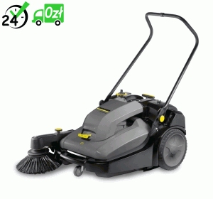 Zamiatarka Karcher KM 70/30 C Bp Pack Adv (2800 m²/h / 30 l / 48 - 70 cm) Zestaw z akumulatorem i ładowarką i workiem na śmieci