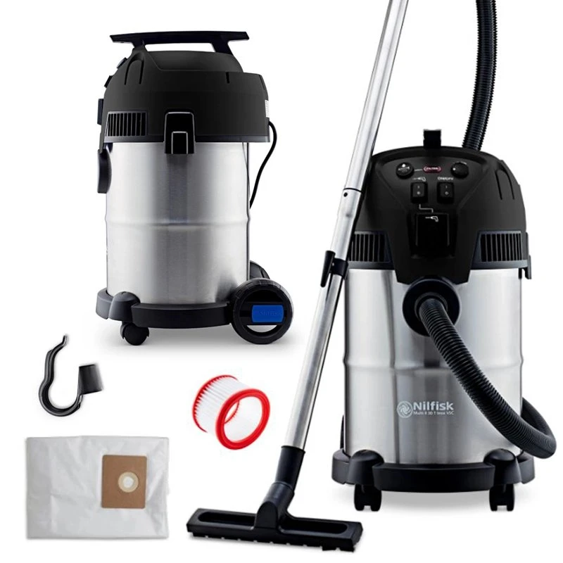 Nilfisk MULTI II 30 T Inox VSC BLACK EDITION (1400W, 21kPA, 30L) Odkurzacz Domowo-Warsztatowy