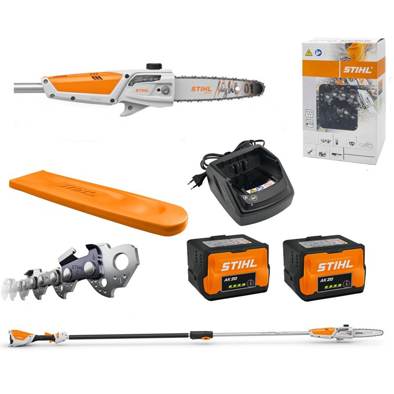 STIHL HTA 50 (36 V, 280 cm, 600 W) Podkrzesywarka akumulatorowa, piła na wysięgniku 2x AK 20 + AL 101