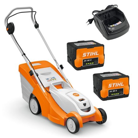 STIHL RMA 239, kosiarka akumulatorowa z dwoma akumulatorami AK 30 i ładowarką