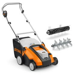 STIHL RLA 240 (900 W, 34 cm, 50l) Akumulatorowy wertykulator + aerator do trawy