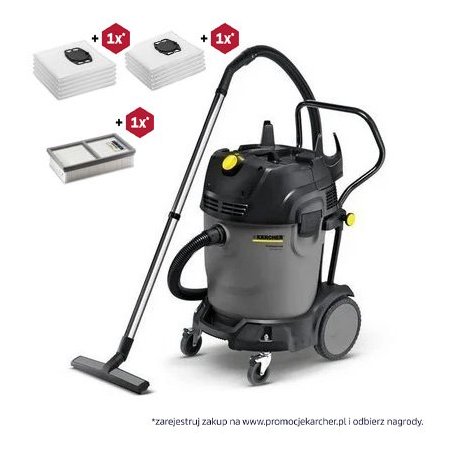 Karcher NT 65/2 Tact² (2760 W / 65 l / DN 40) - Profesjonalny odkurzacz z funkcją zbierania wody