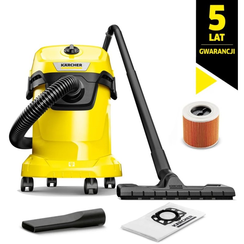 Karcher WD 3 - mocny odkurzacz domowo - warsztatowy do garażu, auta