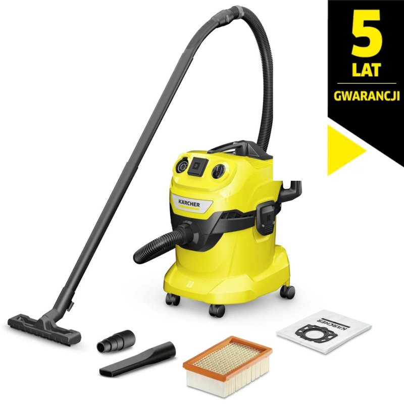 Karcher WD 4 P V-20/5/22 mocny odkurzacz przemysłowy z gniazdem do elektronarzędzia