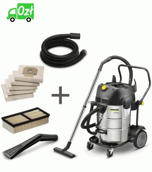 NT 75/2 Tact² Me Tc odkurzacz profesjonalny Karcher + Worki + Wąż 2,5m + filtr płaski + ssawka samochodowa